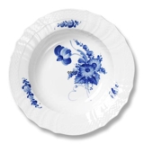 Blå Blomst, svejfet, dyb tallerken, Royal Copenhagen ø22cm