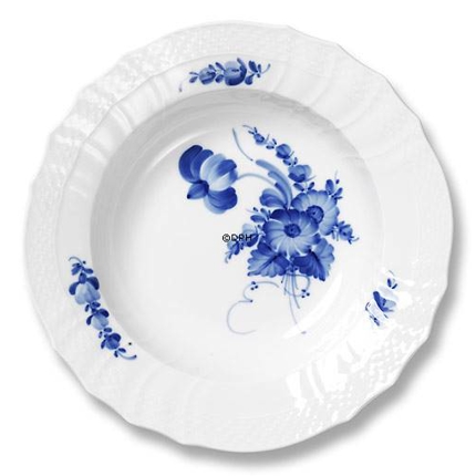 Blå Blomst, svejfet, dyb tallerken 24cm nr. 10/1614 eller 605, Royal Copenhagen