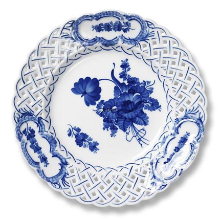 Blue Flower, Curved, Cake Dish with openwork no. 638, Royal Copenhagen ø24cm