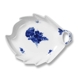 Blaue Blume, glatt, blattförmige Kuchenplatte, klein Nr. 10/8001 oder 353, Royal Copenhagen 19cm