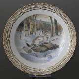 Fauna Danica plate with eremine, Royal Copenhagen