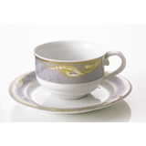 Magnolia, Grey with Gold,Tea cup and saucer, capacity 21 cl, Royal Copenhagen