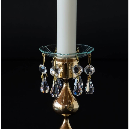 Kerzenring mit kleinen Krystaltropfen