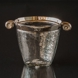 Ice bucket or vase made of chrome and glass, oval