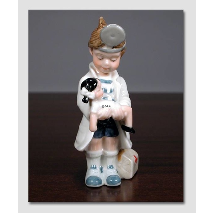 Christian Boy playing Doctor, From the series of mini children from Royal Copenhagen no. 006