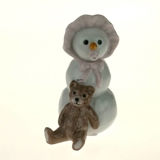 Snowman Girl with Teddy, Royal Copenhagen winter figurine