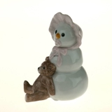 Snowman Girl with Teddy, Royal Copenhagen winter figurine