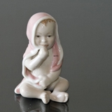 Siddende baby, pige, Royal Copenhagen figur