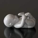 Pludrende baby, hvid Royal Copenhagen figur