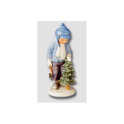 Annual Figurine 2002, Boy with Christmas Tree, Royal Copenhagen
