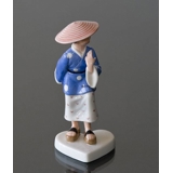 Fastelavnsfigur, Kineserpige, udklædt barn, Royal Copenhagen figur