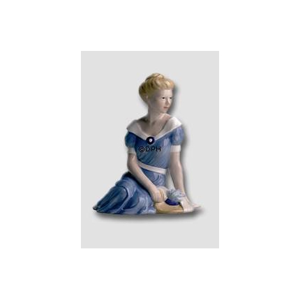 Sitzende Frau, Royal Copenhagen Figur Nr. 051 in der skandinavischen Frauen Serie