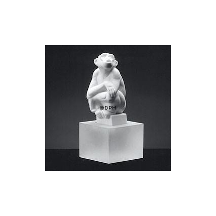 White Chimpanzee, Royal Copenhagen monkey figurine no. 071