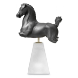 Torso Skulptur, Pegasus-Hest, sort bisquit, Royal Copenhagen figur nr. 075