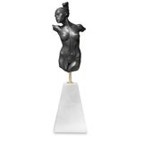 Torso Skulptur, Afrodite, kvinde, sort bisquit, Royal Copenhagen figur nr. 077