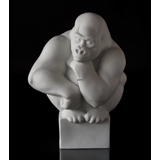 Stor hvid gorilla, Royal Copenhagen abe figur