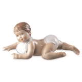 Toddler with diaper trying to crawl, Royal Copenhagen figurine