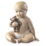 Baby with Teddy, Royal Copenhagen figurine