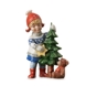Mini Sommer og Vinterbørn, pige med lille juletræ, Royal Copenhagen figur nr. 264