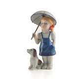 Girl with dog, Mini Summer and Winter Children, Royal Copenhagen figurine