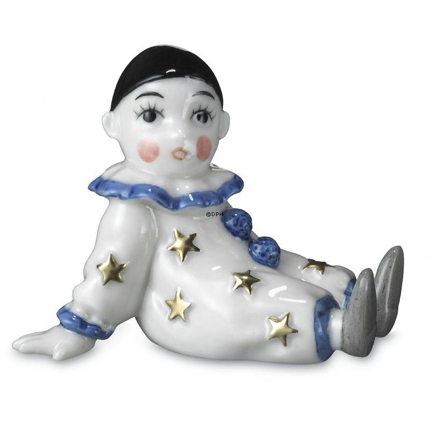 Weißer Clown, Royal Copenhagen Spielzeug Figur Nr. 291