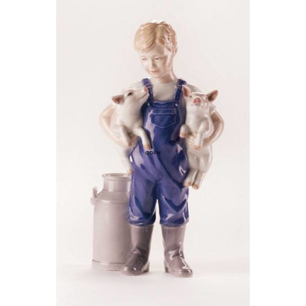 Boy with two piglets, Royal Copenhagen figurine no. 449