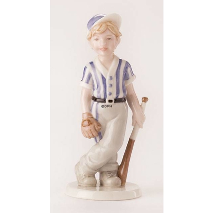 Baseball player, Royal Copenhagen figurine no. 455