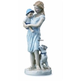Mor med barn og hund, Royal Copenhagen figur