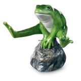 Grüner Frosch sitzend auf Stein, Royal Copenhagen Figur