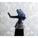 Blue frog sitting on stone, Royal Copenhagen figurine no. 557
