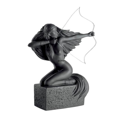 Christel Zodiac Figurines, Sagittarius (23rd November to 21st December), Royal Copenhagen figurine no. 570, black
