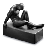 Perfectio sculpture of man, Royal Copenhagen figurine, black