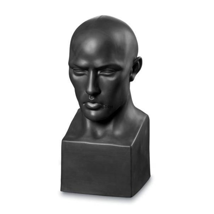 Perfectio bust of man, Royal Copenhagen figurine no. 664, black