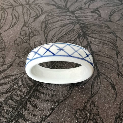 Royal Copenhagen/Aluminia Tranquebar, blau, Serviettenring