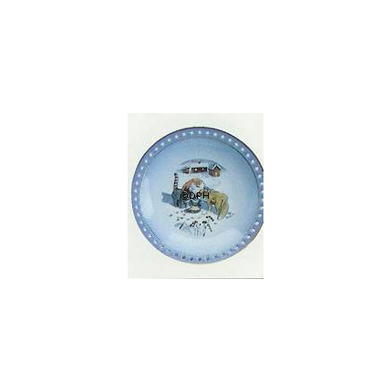 Wiberg Christmas Service, plate with pixie, cat and fox no. 3509326