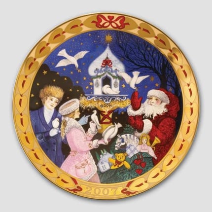 Royal Copenhagen, hearts of Christmas series plate 2007, The Dove of my Heart