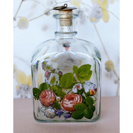 Holmegaard Turistflaske med roser og blomster
