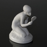 Girl with mirror, Royal Copenhagen Whites figurine