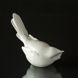 Optimist, white titmouse with tail up figurine, Royal Copenhagen bird figurine no. 410