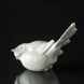 Optimist, white titmouse with tail up figurine, Royal Copenhagen bird figurine no. 410