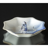 Seagull Service with gold, pickle dish, eight edged