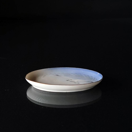 Möwegeschirr mit Gold kleine ovale Schale 12cm, Bing & Gröndahl Nr. 232