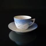 Seagull Service with gold, tea Cup and Saucer, large, capacity 15 cl, Bing & Grondahl - Royal Copenhagen