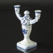 Royal Copenhagen/Aluminia Tranquebar, blue, Two Armed Candleholder (See damage on pictures)