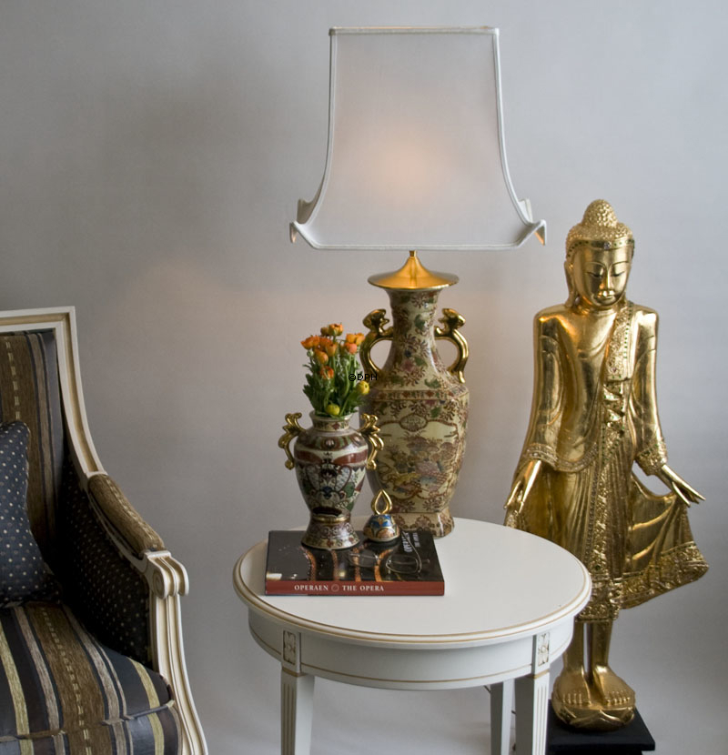 Kinesisk Tempel krukke med guldøre