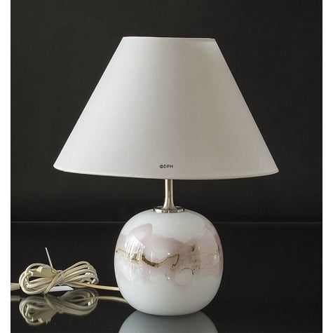 Roux Saks dominere Holmegaard Sakura lampe, rund, lille med rosa striber (uden skærm) Udgået  af produktion | Nr. 3623218 | Alt. DG.1824 | Michael Bang | DPH Trading