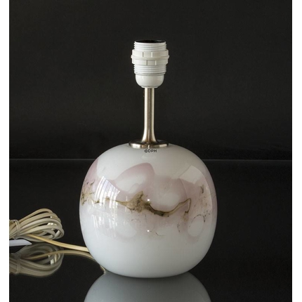 Holmegaard Sakura lampe, rund, lille med rosa striber (uden skærm) - Udgået af produktion
