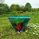 Large Blue Glass Bowl, Hand Blown Glass Art,