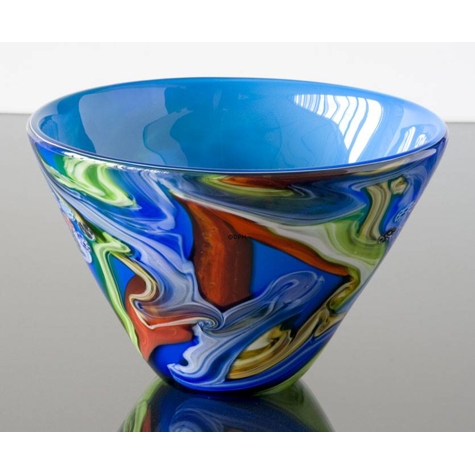 Oversætte Rendition Forestående Stor blå glasskål, Bowle, diameter 30cm, Glaskunst, | Nr. 4211 | DPH Trading