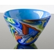 Stor blå glasskål, Bowle, diameter 30cm, Glaskunst,